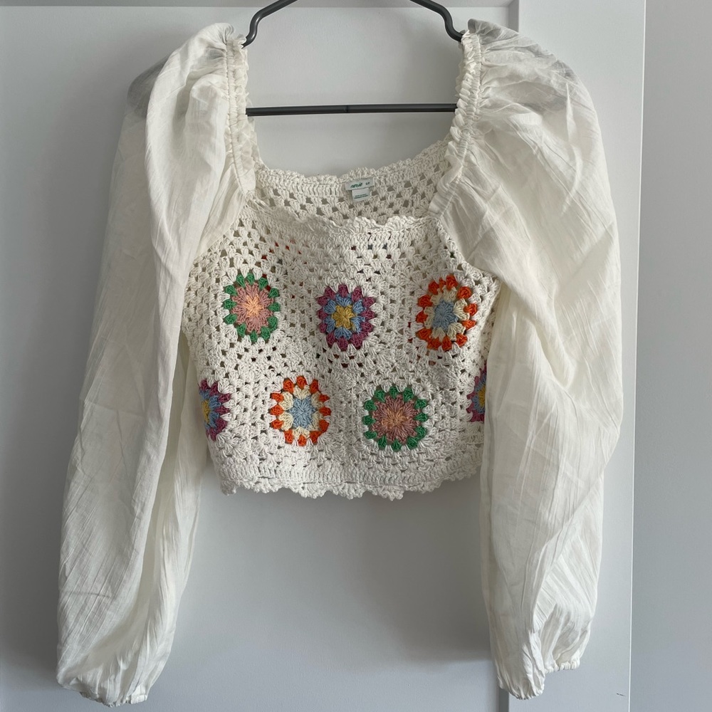 Brand new aerie crochet top size M